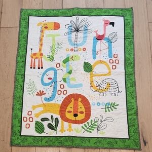 Kids Jungle Animal Quilted Play Mat - Green